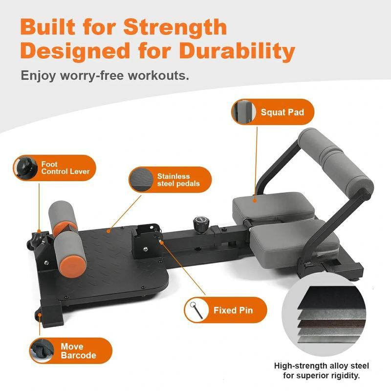 TOUSAINS 3-in-1 Squat, Roman Chair, and Sit-Up Machine – Adjustable and Durable for Comprehensive Total Body Workouts