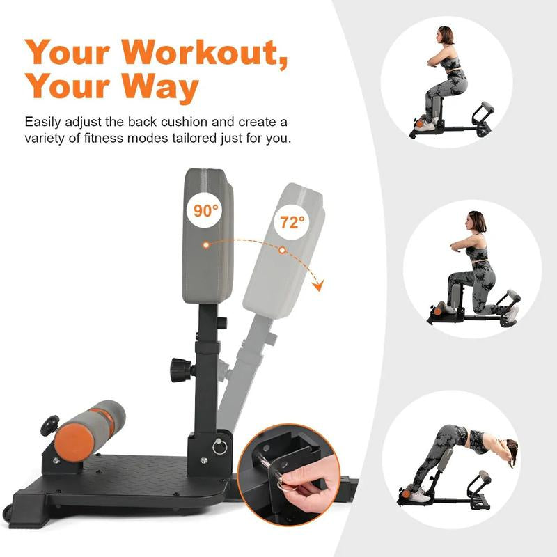 TOUSAINS 3-in-1 Squat, Roman Chair, and Sit-Up Machine – Adjustable and Durable for Comprehensive Total Body Workouts