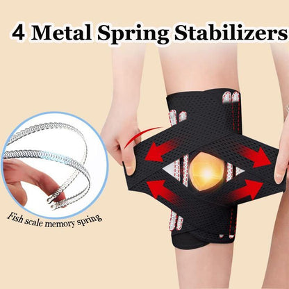 Plus Size Knee Compression Wrap Brace - Breathable Adjustable with Side Stabilizers for Men & Women - Comfortable & Flexible Leg Supporter