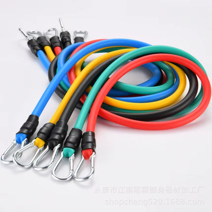 10-14Pcs/Set Pull Rope Bodybuilding Resistance Bands Set Multi-Function Tensioner Suit Muscle Training Belt Elastic Bands