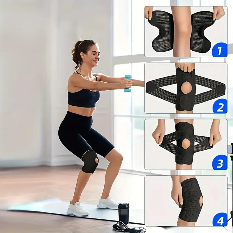 Plus Size Knee Compression Wrap Brace - Breathable Adjustable with Side Stabilizers for Men & Women - Comfortable & Flexible Leg Supporter