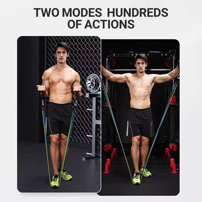 10-14Pcs/Set Pull Rope Bodybuilding Resistance Bands Set Multi-Function Tensioner Suit Muscle Training Belt Elastic Bands