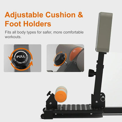 TOUSAINS 3-in-1 Squat, Roman Chair, and Sit-Up Machine – Adjustable and Durable for Comprehensive Total Body Workouts