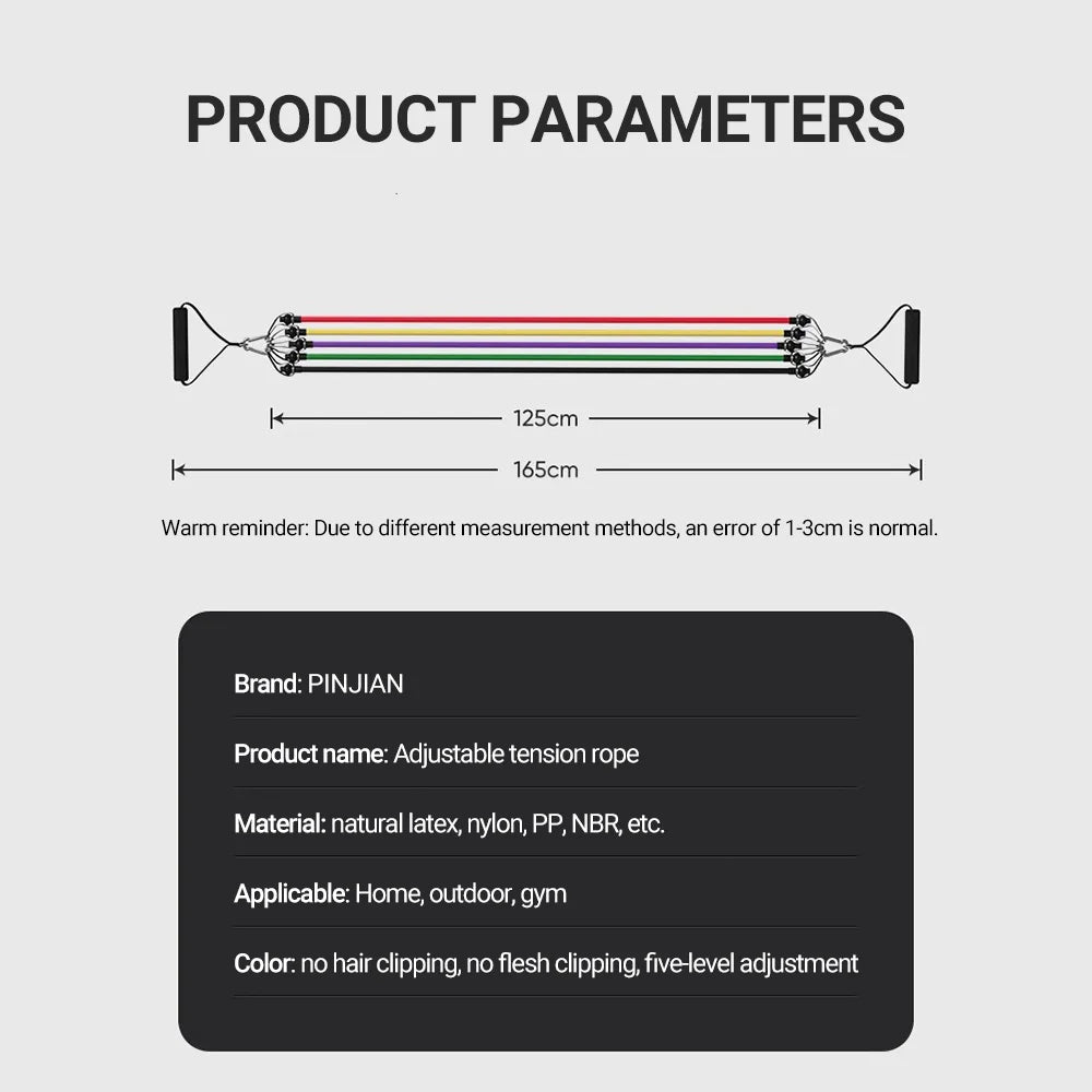 10-14Pcs/Set Pull Rope Bodybuilding Resistance Bands Set Multi-Function Tensioner Suit Muscle Training Belt Elastic Bands